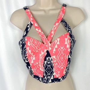 3/$25 Flying Tomato Boho Navajo Festival Aztec Crop Top Large